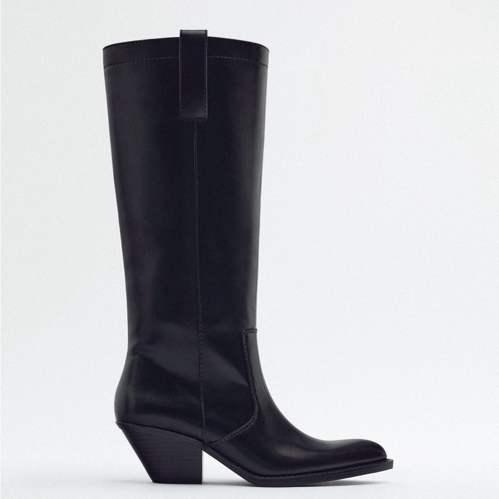 Zara knee high cowboy boots.